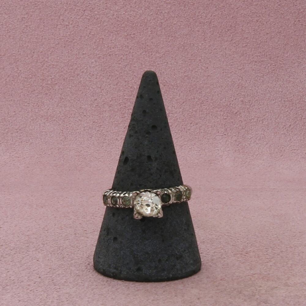 sterling silver vintage paste stone engagement ring size 10